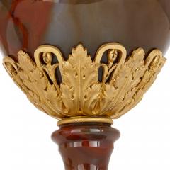 Martin Baffert Pair of French Louis XVI period gilt bronze and agate vases - 1243260