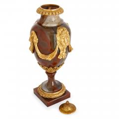 Martin Baffert Pair of French Louis XVI period gilt bronze and agate vases - 1243262