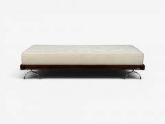 Martin Borenstein Martin Borenstein Daybed Walnut Steel Beige Upholstery USA 1960s - 4644693