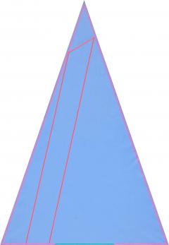 Martin Canin First Triangle Triangular Historic Color Field Blue Painting ca 1970s - 3814713