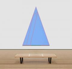 Martin Canin First Triangle Triangular Historic Color Field Blue Painting ca 1970s - 3814728