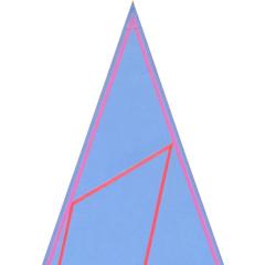 Martin Canin First Triangle Triangular Historic Color Field Blue Painting ca 1970s - 3814730