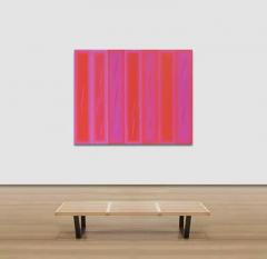 Martin Canin Red Painting Historic Red and Pink Geometric Oil Painting - 3816745