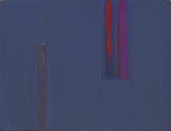 Martin Canin Untitled Blue Red and Purple Color Field Oil Painting - 3816570