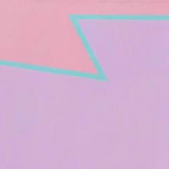 Martin Canin Untitled Lilac Red Pink and Orange Polygonal Geometric Painting - 3816600