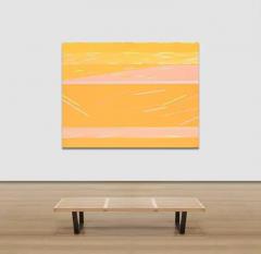 Martin Canin Yellow Flight Historic Orange Geometric Abstract Oil Painting - 3816672