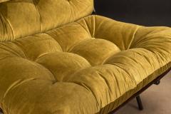 Martin Eisler Pair of Costela Armchairs in Brazilian Hardwood Olive Mohair Martin Eisler - 4586194