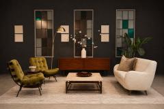 Martin Eisler Pair of Costela Armchairs in Brazilian Hardwood Olive Mohair Martin Eisler - 4586196