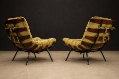 Martin Eisler Pair of Costela Armchairs in Brazilian Hardwood Olive Mohair Martin Eisler - 4586197