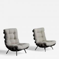 Martin Eisler Rare Costela Lounge Chairs by Martin Eisler for M veis e Objetos Brazil 1954 - 3952332