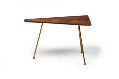 Martin Freedman 2 Piece Set of Mid Century American Polygonal Wood and Brass Nesting Tables - 4274079