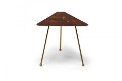 Martin Freedman 2 Piece Set of Mid Century American Polygonal Wood and Brass Nesting Tables - 4274081