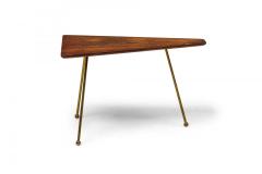 Martin Freedman 2 Piece Set of Mid Century American Polygonal Wood and Brass Nesting Tables - 4274083