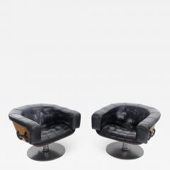 Martin Grierson Pair of Mid Century Modern Swivieling Armchairs Designed by Martin Grierson - 984734