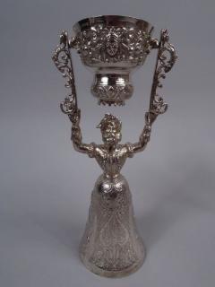 Martin Sugar Pair of Antique Neresheimer German Silver King Queen Wedding Cups - 3770160