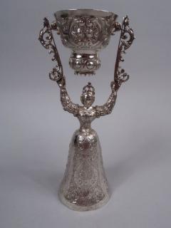 Martin Sugar Pair of Antique Neresheimer German Silver King Queen Wedding Cups - 3770164