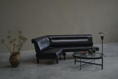 Martin Visser Martin Visser One Off Boomerang Sofa in Solid Weng Black Leather Netherlands - 4467842