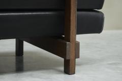 Martin Visser Martin Visser One Off Boomerang Sofa in Solid Weng Black Leather Netherlands - 4467843