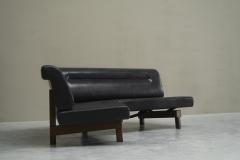 Martin Visser Martin Visser One Off Boomerang Sofa in Solid Weng Black Leather Netherlands - 4467845
