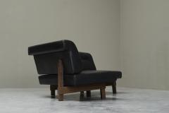 Martin Visser Martin Visser One Off Boomerang Sofa in Solid Weng Black Leather Netherlands - 4467847