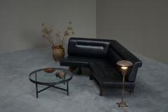 Martin Visser Martin Visser One Off Boomerang Sofa in Solid Weng Black Leather Netherlands - 4467854