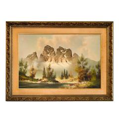 Martin Wijmer Martin Wijmer Landscape Misty Peaks Oil on Canvas - 4525527