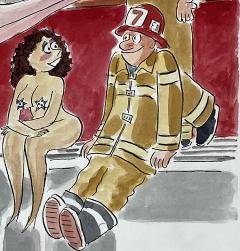 Marty Murphy Firemen on Fire Sweet To Let Us Practice Over Here Playboy Magazine - 4482157