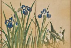 Maruyama Oshin 1838 Japanese Screen Pair Flowers Grasses of the Four Seasons - 4404173