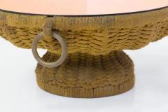 Marzio Cecchi Important Marzio Cecchi Coffee Table in Rope and Pink Mirror - 3675754