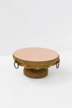 Marzio Cecchi Important Marzio Cecchi Coffee Table in Rope and Pink Mirror - 3675757