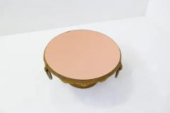 Marzio Cecchi Important Marzio Cecchi Coffee Table in Rope and Pink Mirror - 3675826