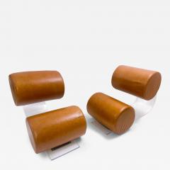 Marzio Cecchi Pair of Cognac Leather Lounge Chairs by Marzio Cecchi - 3236100