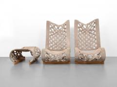 Marzio Cecchi Pair of Marzio Cecchi Lounge Chairs and Ottoman circa 1975 - 124251