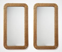 Marzio Cecchi Pair of Wicker Frame Mirrors - 2478249