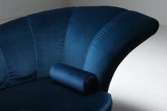 Marzio Cecchi Velvet Sofa Attributed to Marzio Cecchi Italian Design Glam Canape 1970s - 3413285