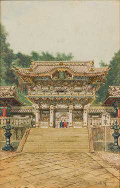 Masana Kawakuba Asian watercolor of a Buddha shrine by Masana Kawakuba - 4640830