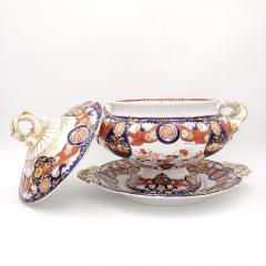 Masons Ironstone Fence and Vase Soup Tureen and Underplate England circa 183 - 3701375