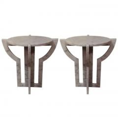 Massimo Mangiardi Italian Modern White Carrara Marble Side Tables Pale by Massimo Mangiardi - 4108754