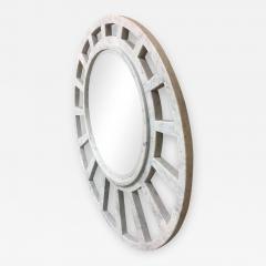 Massimo Mangiardi Italian White Carrara Marble Mirror Modern Round Sunburst by Massimo Mangiardi - 1762242