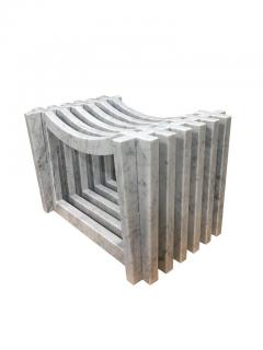 Massimo Mangiardi Two Italian White Carrara Marble Benches or Stools by Massimo Mangiardi - 1696264