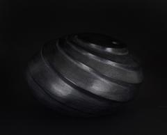 Massimo Micheluzzi Carved Black Vase - 1249546