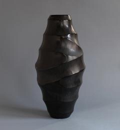 Massimo Micheluzzi Carved Black Vase - 2422445