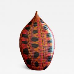 Massimo Micheluzzi Red Black and Brown Murrine Vase - 3363272