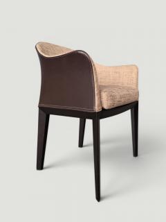 Massimo Scolari Set of 4 Giorgetti Normal Armchair by Massimo Scolari Leather Fabric Italy - 4620530