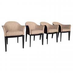 Massimo Scolari Set of 4 Giorgetti Normal Armchair by Massimo Scolari Leather Fabric Italy - 4620532