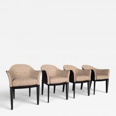Massimo Scolari Set of 4 Giorgetti Normal Armchair by Massimo Scolari Leather Fabric Italy - 4620585