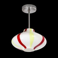 Massimo Vignelli Mid Century White Yellow Scarlet Murano Glass Pendant by Massimo Vignelli - 3751705