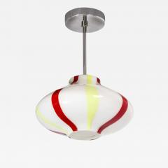 Massimo Vignelli Mid Century White Yellow Scarlet Murano Glass Pendant by Massimo Vignelli - 3755541