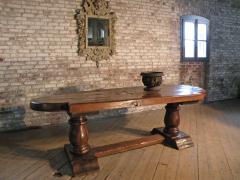 Massive 19th Century French Elm and Oak Trestle Table - 1307512