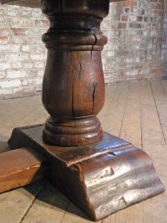 Massive 19th Century French Elm and Oak Trestle Table - 1307518